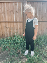 Load image into Gallery viewer, Freya Pants Romper: Black Cable Rib