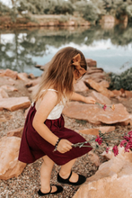 Load image into Gallery viewer, vintage style outfit idea for toddler girl with burnt sienna earth tone lace hair bow