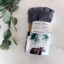 Load image into Gallery viewer, Black Bear Faux Fur Baby Blanket