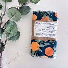 Load image into Gallery viewer, Navy Citrus Paperless Towel Set