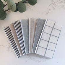 Load image into Gallery viewer, linen paperless towel, handmade unpaper towel, textured cloth paper towel, reusable cotton paper towel, budget gift, gift under 40, gift under 50, gift under 100, farmhouse kitchen, practical gift, for women, for cleaner, for teacher, eco-friendly stocking stuffer, zero waste cleaning product, green kitchen, lint free cleaning cloth, handmade in the USA, made in South Dakota, small shop, small business