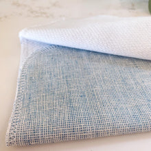 Load image into Gallery viewer, linen paperless towel, handmade unpaper towel, textured cloth paper towel, reusable cotton paper towel, budget gift, gift under 40, gift under 50, gift under 100, farmhouse kitchen, practical gift, for women, for cleaner, for teacher, eco-friendly stocking stuffer, zero waste cleaning product, green kitchen, lint free cleaning cloth, handmade in the USA, made in South Dakota, small shop, small business, eco friendly family, cleaning up after kids