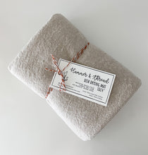 Load image into Gallery viewer, Handmade hammer & Thread flax linen handmade in the USA, dish drying mat,  washable dish drying mat, oversized paperless towel, farmhouse kitchen, simple minimalist kitchen, natural fiber drying mat, beautiful simple kitchen accessories, woman owned small shop, small business, made in south dakota