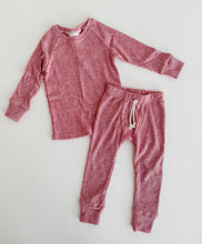 Load image into Gallery viewer, Cashmere Waffle Lounge Pants + Fitted Raglan