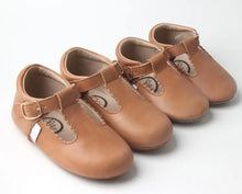 Load image into Gallery viewer, Premium Leather Desert Sand T-Bar Shoes