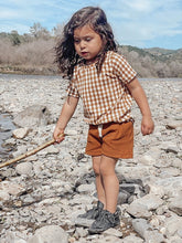 Load image into Gallery viewer, Salem Cargo Shorts in Olive, Rose, and Maple Rib Knit