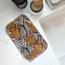 Load image into Gallery viewer, art deco style butterfly print reusable cleaning cloth to replace paper towels for eco-friendly home or zero-waste home