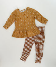 Load image into Gallery viewer, Floral Moon Lesley Ruffle Raglan + Gingham Lounge Joggers