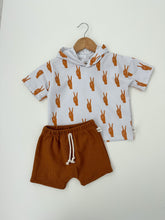 Load image into Gallery viewer, Hooded Boxy Tee: Peace Sign Hands