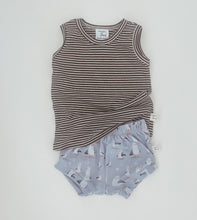 Load image into Gallery viewer, Charcoal Striped Tank + Seagull Shorties