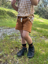 Load image into Gallery viewer, Salem Cargo Shorts in Olive, Rose, and Maple Rib Knit