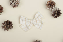 Load image into Gallery viewer, Gold Plaid Hair Bow