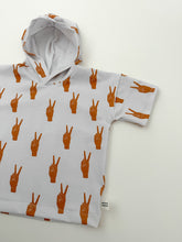 Load image into Gallery viewer, Hooded Boxy Tee: Peace Sign Hands