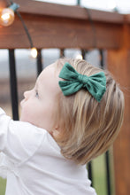 Load image into Gallery viewer, Green Velvet Hair Bow