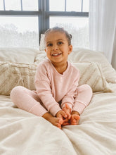 Load image into Gallery viewer, Cashmere Waffle Lounge Pants + Fitted Raglan