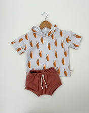 Load image into Gallery viewer, Hooded Boxy Tee: Peace Sign Hands