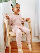 Load image into Gallery viewer, Cashmere Waffle Lounge Pants + Fitted Raglan