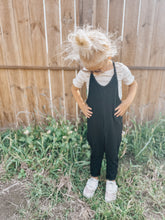 Load image into Gallery viewer, Freya Pants Romper: Black Cable Rib
