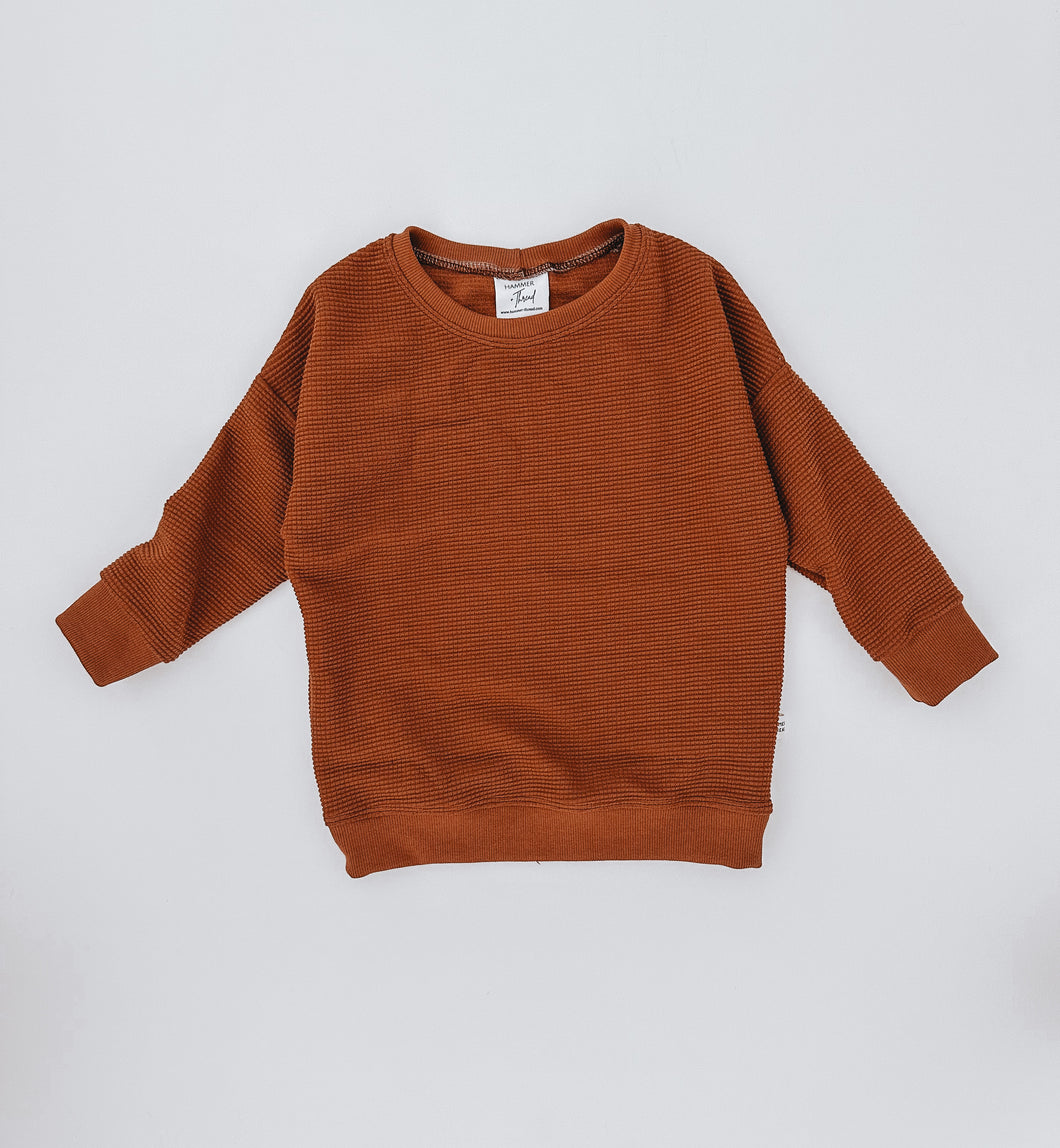 Dolman Pullover: Copper Waffle