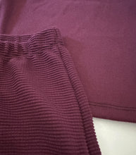 Load image into Gallery viewer, Maren Wide Leg Pants: Plum Waffle
