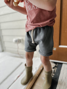 Rolled Hem Pocket Shorts : Rain