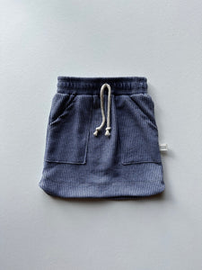 Indigo Cord Knit Midi Skirt