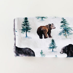 Black Bear Faux Fur Baby Blanket