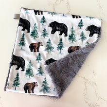 Load image into Gallery viewer, Black Bear Faux Fur Baby Blanket

