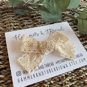 Ivory Lace Hair Bow