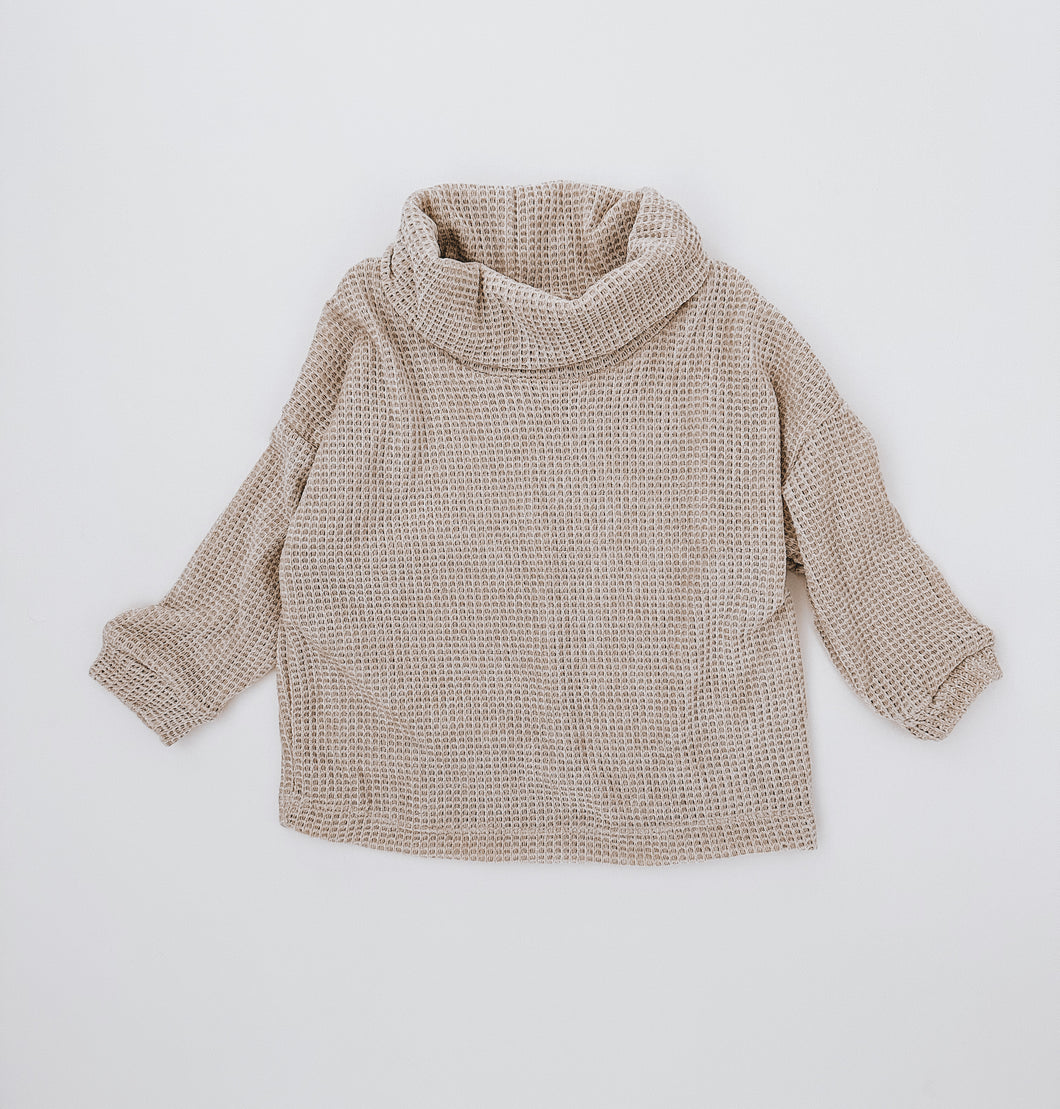 Cowl Neck Chenille Crochet Sweater