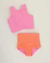 Load image into Gallery viewer, Neon Two-Piece Swimsuit with Reversible Top and Reversible Bottoms
