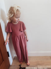 Load image into Gallery viewer, Iris Pants Romper in Mauve Swiss Dot
