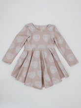 Load image into Gallery viewer, Sloane Long Sleeve Twirl Dress: Lace Hearts
