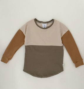 Reed Long Sleeve Neutral Colorblock Pullover