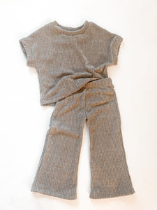 Relaxed Tee + Maren Wide Leg Pants Chenille Crochet Set