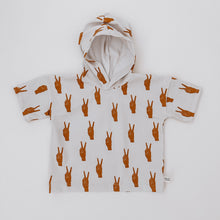 Load image into Gallery viewer, Hooded Boxy Tee: Peace Sign Hands
